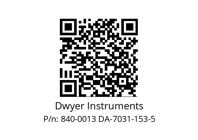   Dwyer Instruments 840-0013 DA-7031-153-5