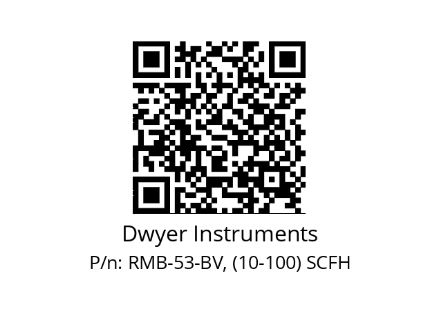   Dwyer Instruments RMB-53-BV, (10-100) SCFH