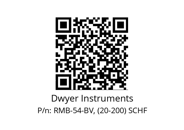   Dwyer Instruments RMB-54-BV, (20-200) SCHF