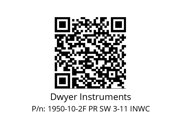   Dwyer Instruments 1950-10-2F PR SW 3-11 INWC