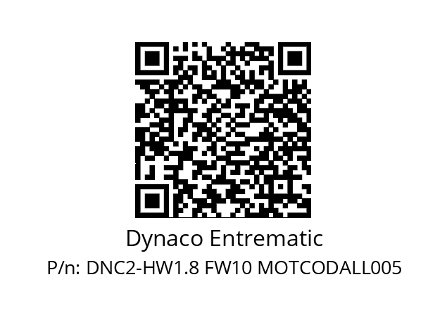   Dynaco Entrematic DNC2-HW1.8 FW10 MOTCODALL005