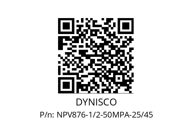   DYNISCO NPV876-1/2-50MPA-25/45