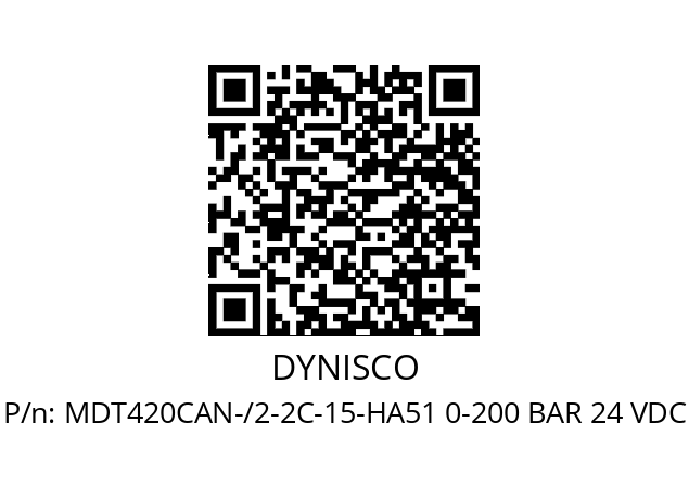   DYNISCO MDT420CAN-/2-2C-15-HA51 0-200 BAR 24 VDC