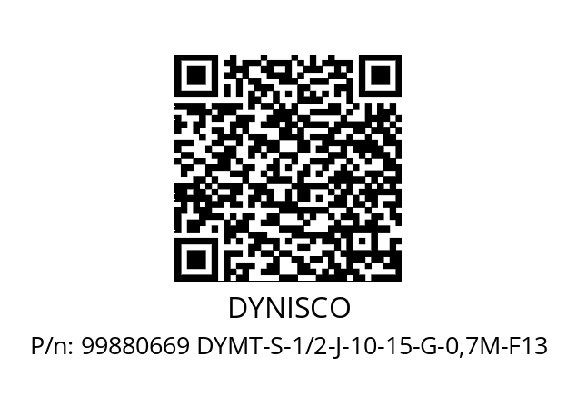   DYNISCO 99880669 DYMT-S-1/2-J-10-15-G-0,7M-F13