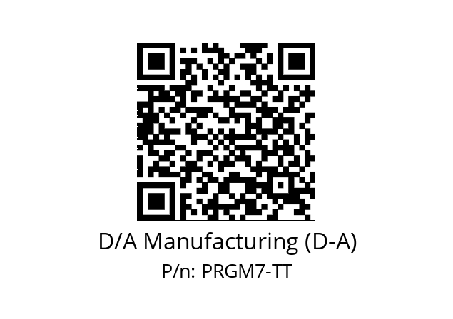   D/A Manufacturing (D-A) PRGM7-TT