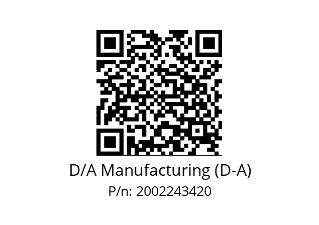   D/A Manufacturing (D-A) 2002243420