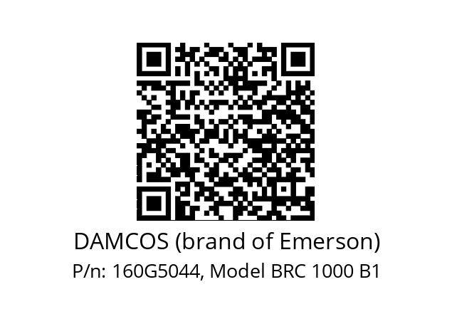   DAMCOS (brand of Emerson) 160G5044, Model BRC 1000 B1