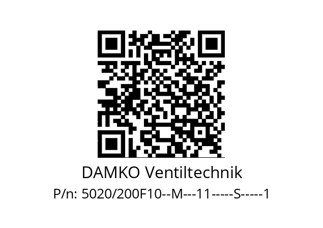   DAMKO Ventiltechnik 5020/200F10--M---11-----S-----1