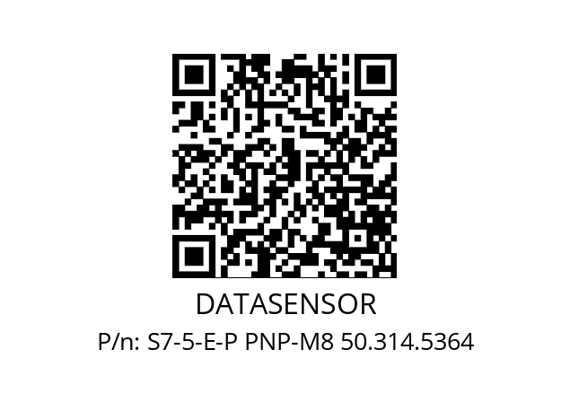   DATASENSOR S7-5-E-P PNP-M8 50.314.5364