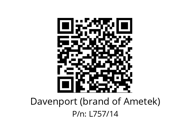   Davenport (brand of Ametek) L757/14