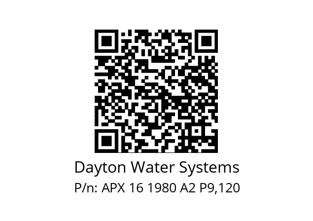   Dayton Water Systems APX 16 1980 A2 P9,120