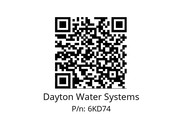   Dayton Water Systems 6KD74