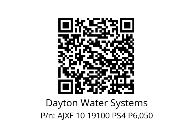   Dayton Water Systems AJXF 10 19100 PS4 P6,050