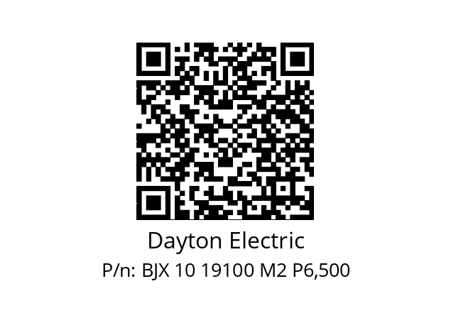   Dayton Electric BJX 10 19100 M2 P6,500