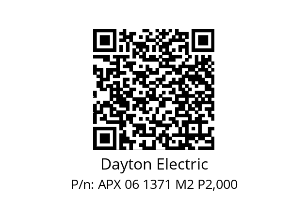   Dayton Electric APX 06 1371 M2 P2,000