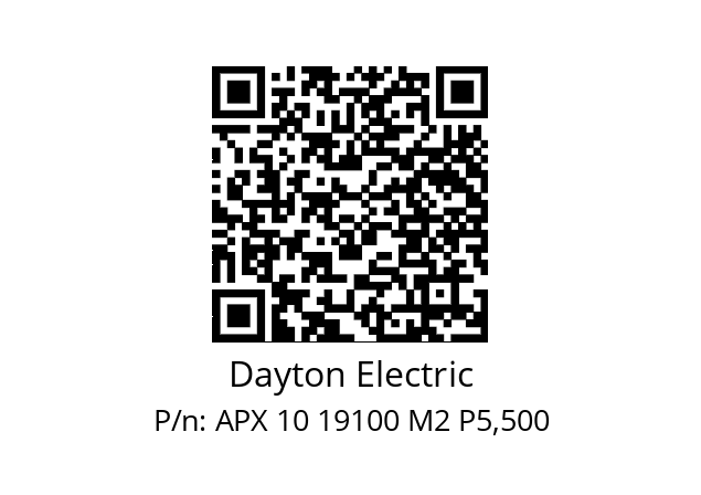   Dayton Electric APX 10 19100 M2 P5,500