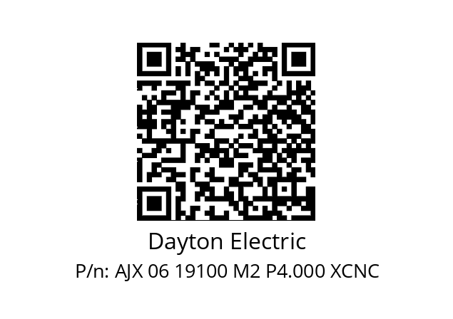   Dayton Electric AJX 06 19100 M2 P4.000 XCNC