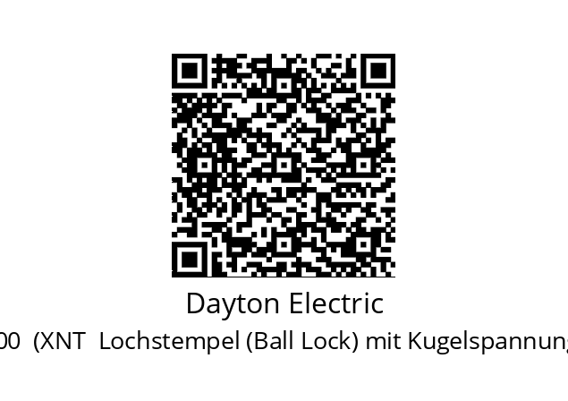   Dayton Electric BJX 20 19100 M2 P17,200  (XNT  Lochstempel (Ball Lock) mit Kugelspannung mit Abdruckstift, Jektole®)