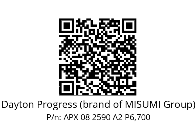   Dayton Progress (brand of MISUMI Group) APX 08 2590 A2 P6,700