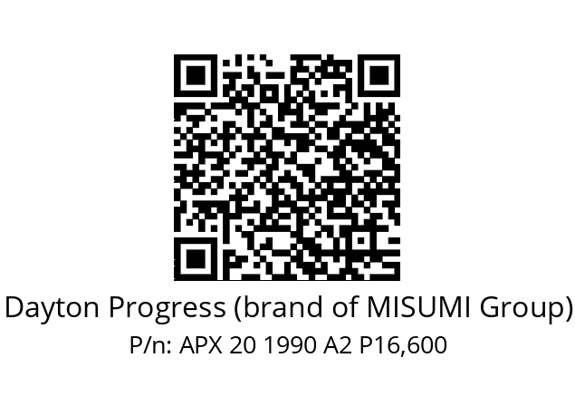   Dayton Progress (brand of MISUMI Group) APX 20 1990 A2 P16,600