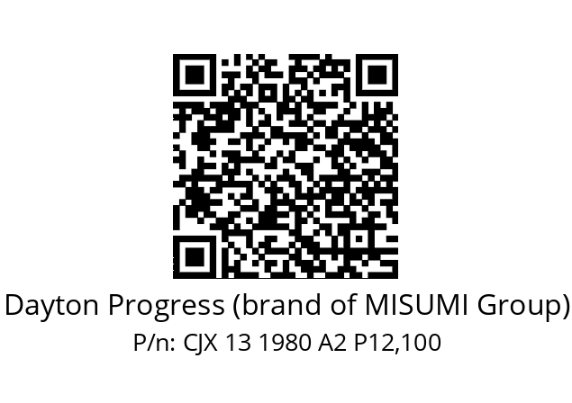   Dayton Progress (brand of MISUMI Group) CJX 13 1980 A2 P12,100