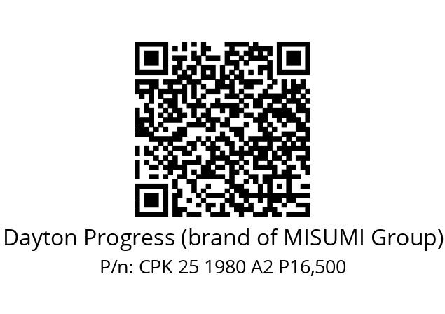   Dayton Progress (brand of MISUMI Group) CPK 25 1980 A2 P16,500