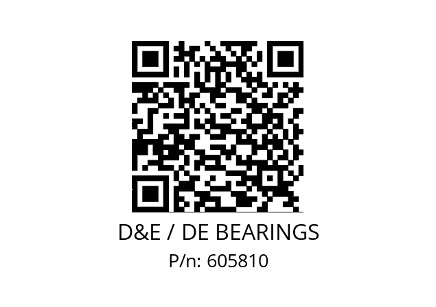   D&E / DE BEARINGS 605810