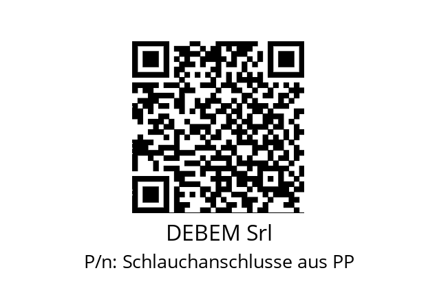   DEBEM Srl Schlauchanschlusse aus PP