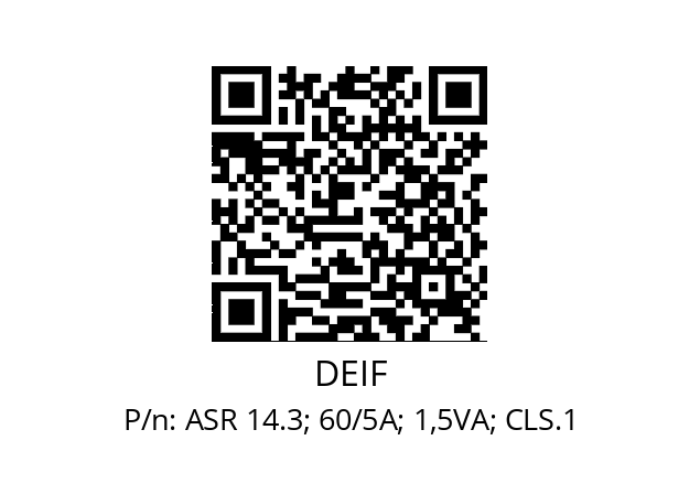   DEIF ASR 14.3; 60/5A; 1,5VA; CLS.1