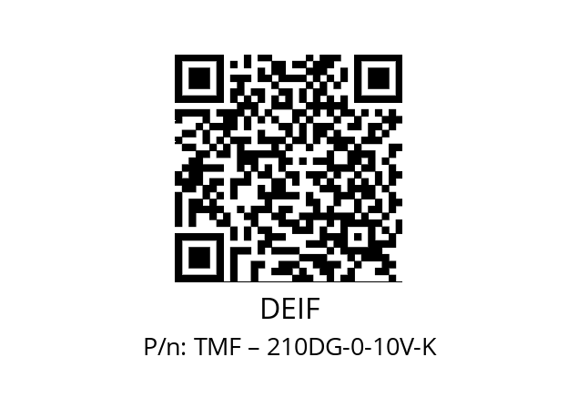   DEIF TMF – 210DG-0-10V-K