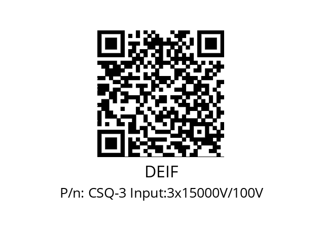   DEIF CSQ-3 Input:3x15000V/100V