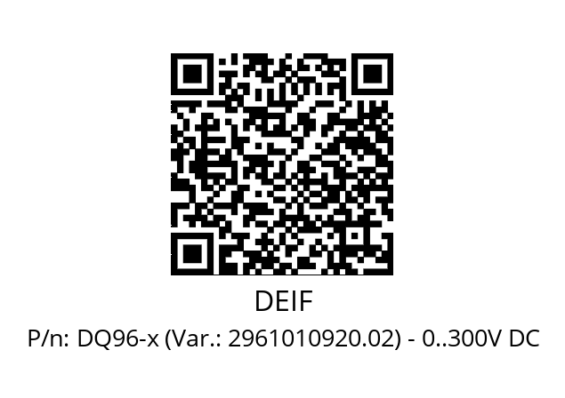   DEIF DQ96-x (Var.: 2961010920.02) - 0..300V DC