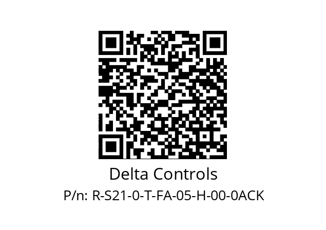   Delta Controls R-S21-0-T-FA-05-H-00-0ACK