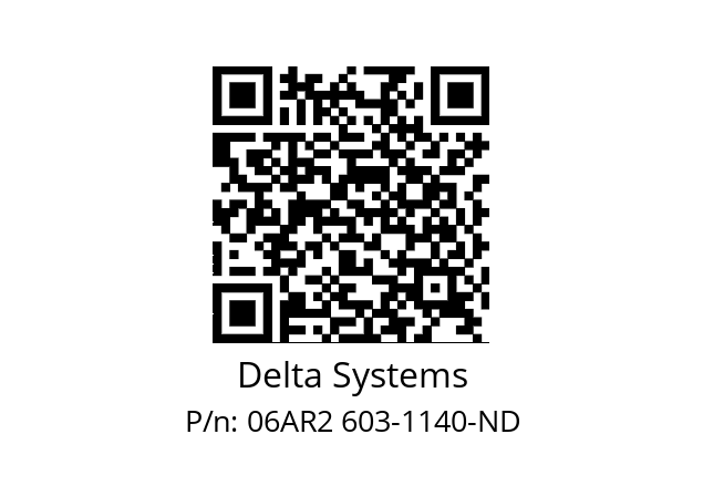   Delta Systems 06AR2 603-1140-ND