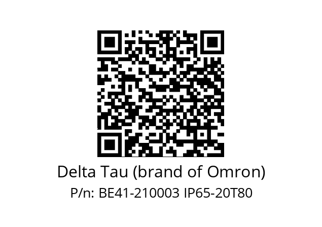   Delta Tau (brand of Omron) BE41-210003 IP65-20T80