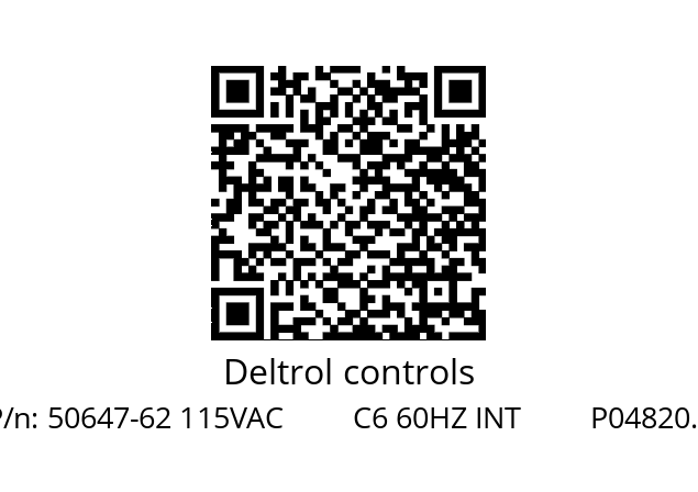   Deltrol controls 50647-62 115VAC         C6 60HZ INT         P04820.2