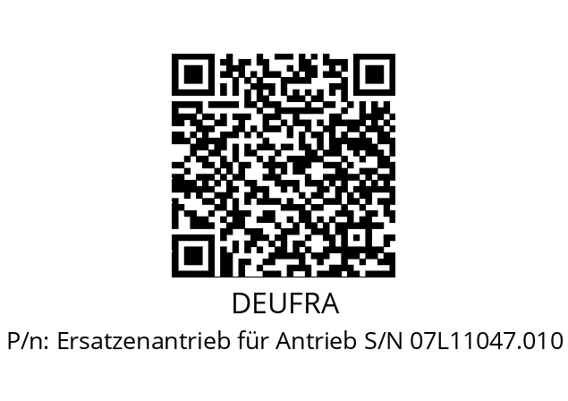   DEUFRA Ersatzenantrieb für Antrieb S/N 07L11047.010