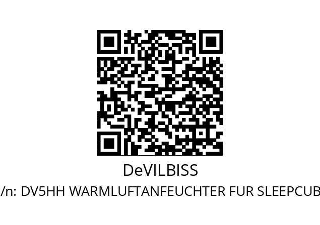   DeVILBISS DV5HH WARMLUFTANFEUCHTER FUR SLEEPCUBE