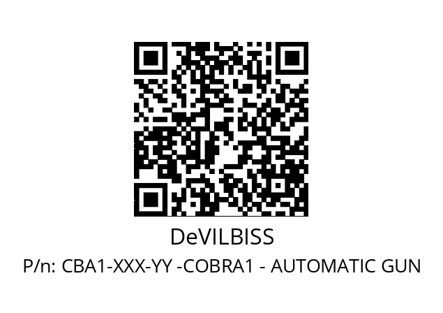   DeVILBISS CBA1-XXX-YY -COBRA1 - AUTOMATIC GUN