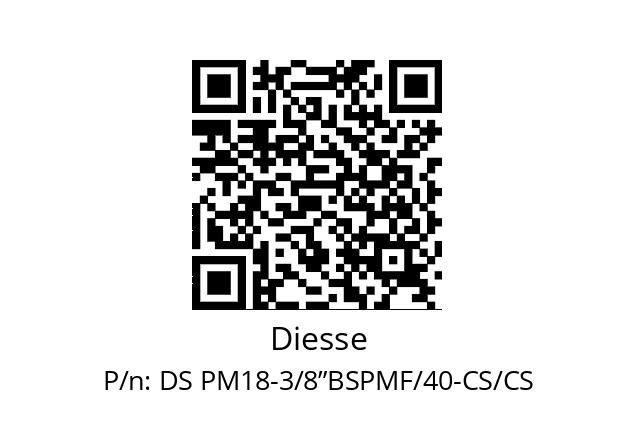   Diesse DS PM18-3/8”BSPMF/40-CS/CS