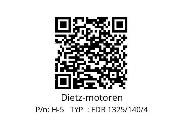   Dietz-motoren H-5   TYP  : FDR 1325/140/4