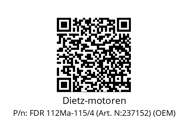   Dietz-motoren FDR 112Ma-115/4 (Art. N:237152) (OEM)