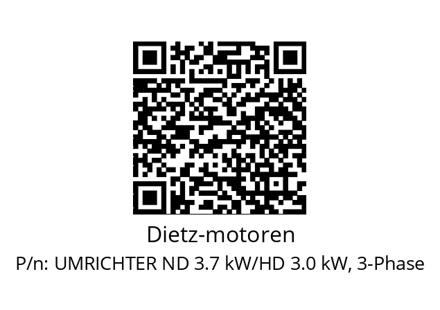   Dietz-motoren UMRICHTER ND 3.7 kW/HD 3.0 kW, 3-Phase