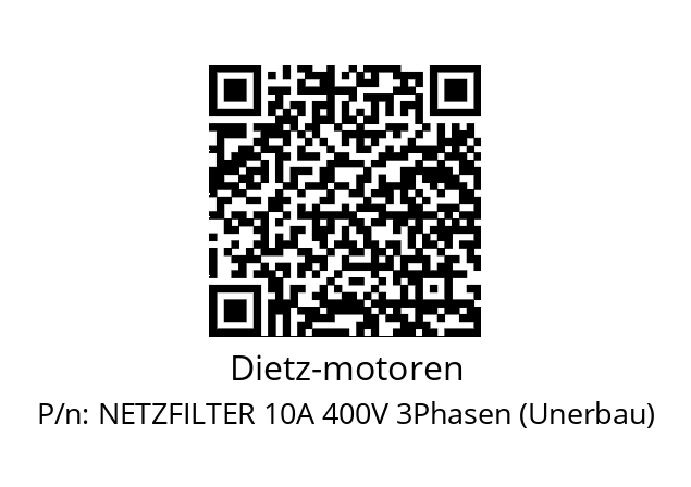   Dietz-motoren NETZFILTER 10A 400V 3Phasen (Unerbau)