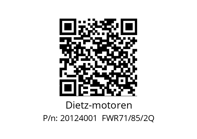   Dietz-motoren 20124001  FWR71/85/2Q