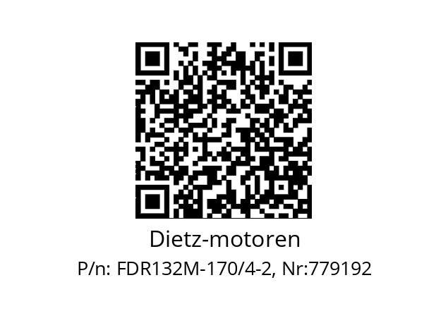   Dietz-motoren FDR132M-170/4-2, Nr:779192