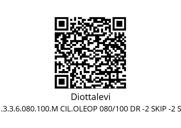 Cylinder  Diottalevi 341.3.3.6.080.100.M CIL.OLEOP 080/100 DR -2 SKIP -2 STOP - M