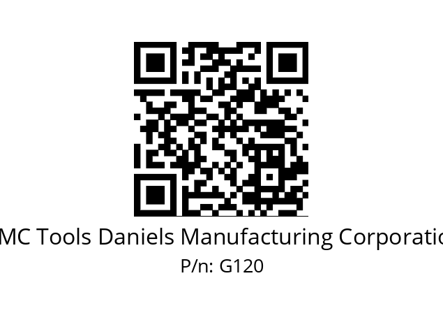   DMC Tools Daniels Manufacturing Corporation G120