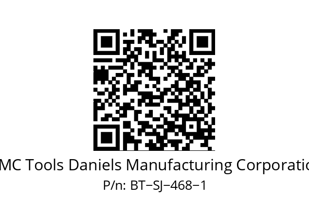   DMC Tools Daniels Manufacturing Corporation BT−SJ−468−1