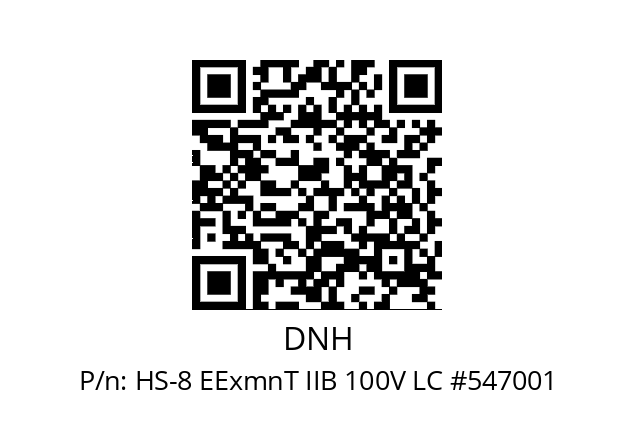   DNH HS-8 EExmnT IIB 100V LC #547001